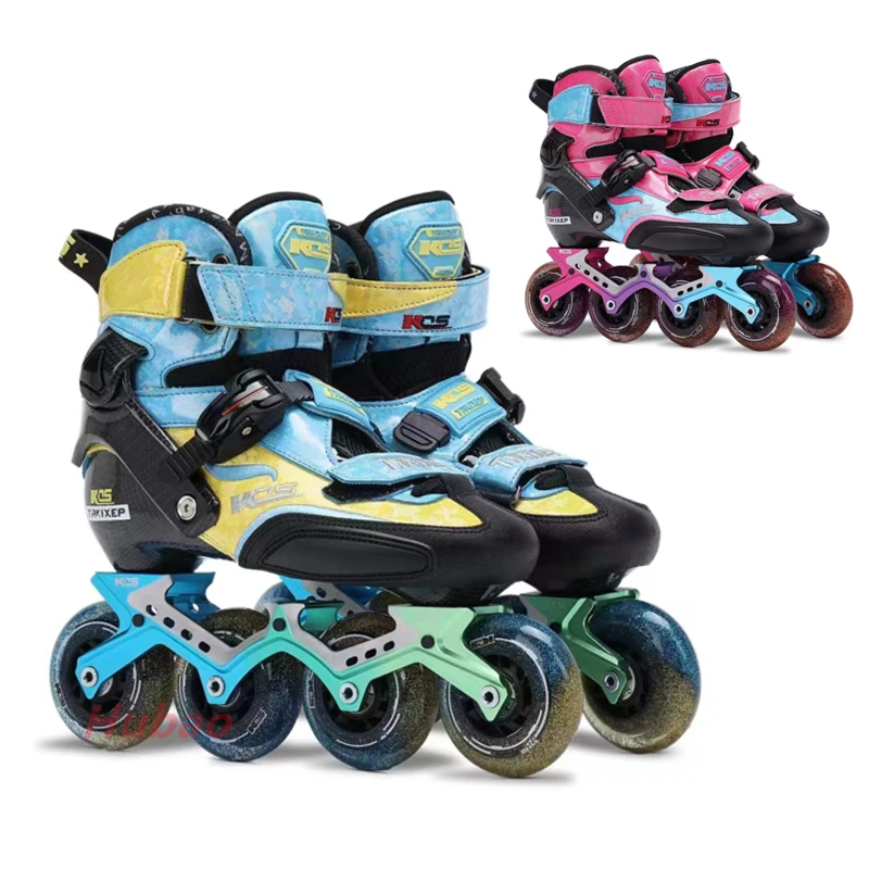 Aldult Carbon Fiber Inline Skates Kids Youth Roller Skates Figure Skates Roller Sneakers Blue Red Size XS/S/M/L 27-40