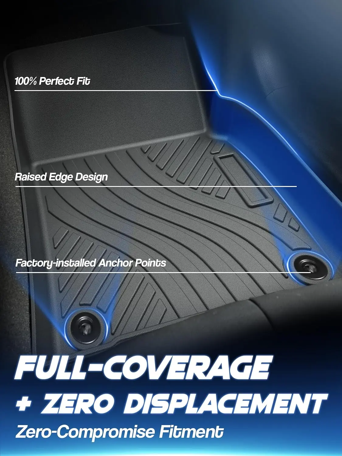 Floor Mats Custom for Chevy Malibu 2016-2025,All Weather Protection Anti-Slip TPE Floor Liners Chevy Malibu Accessories Black - Image 5