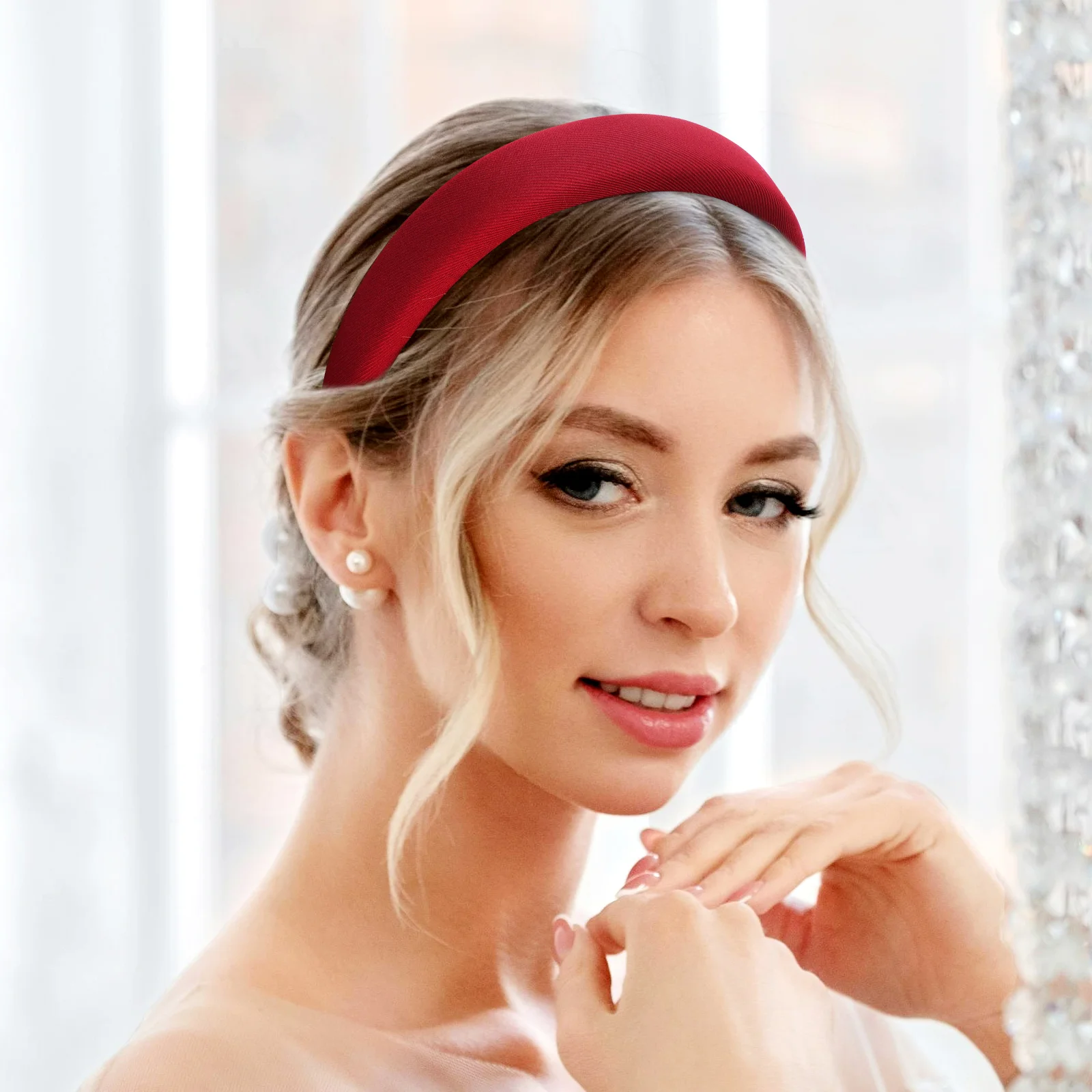 2 قطعة عصابات الرأس واسعة الرجعية لينة النسيج العصابات الشعر عدم الانزلاق النساء المراهقين عطلة حفلة احتفالية ماكياج التصميم التبعي #3