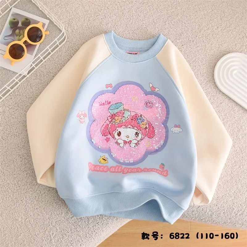 Primavera Autunno Anime Kawaii Sanrio My Melody Change Face Felpa con cappuccio Abbigliamento Carino Cinnamoroll Moda Camicia a maniche lunghe Regali Ragazze