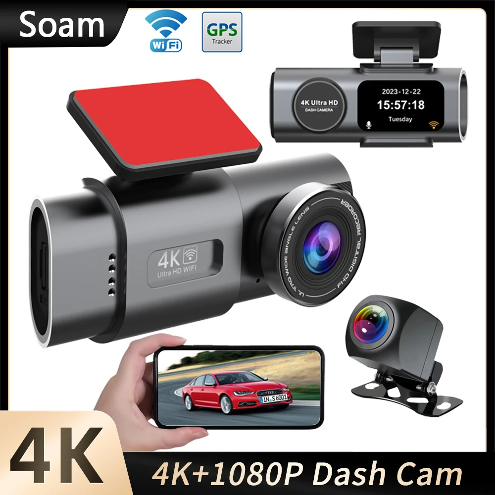 

Dash Cam UHD 4K+1080P Dual Lens Car Recorders With WiFi HD IR Night Vision Camcorder G-Sensor Car DVR Black Box