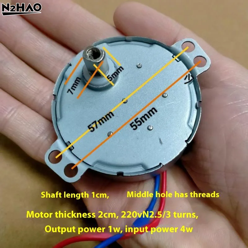Motor 49TYJ 220V 4W Claw Pole Permanent Magnet Flat Port Synchronous Motor For Shaking Head Fan Motor Parts Electric Fan Motor