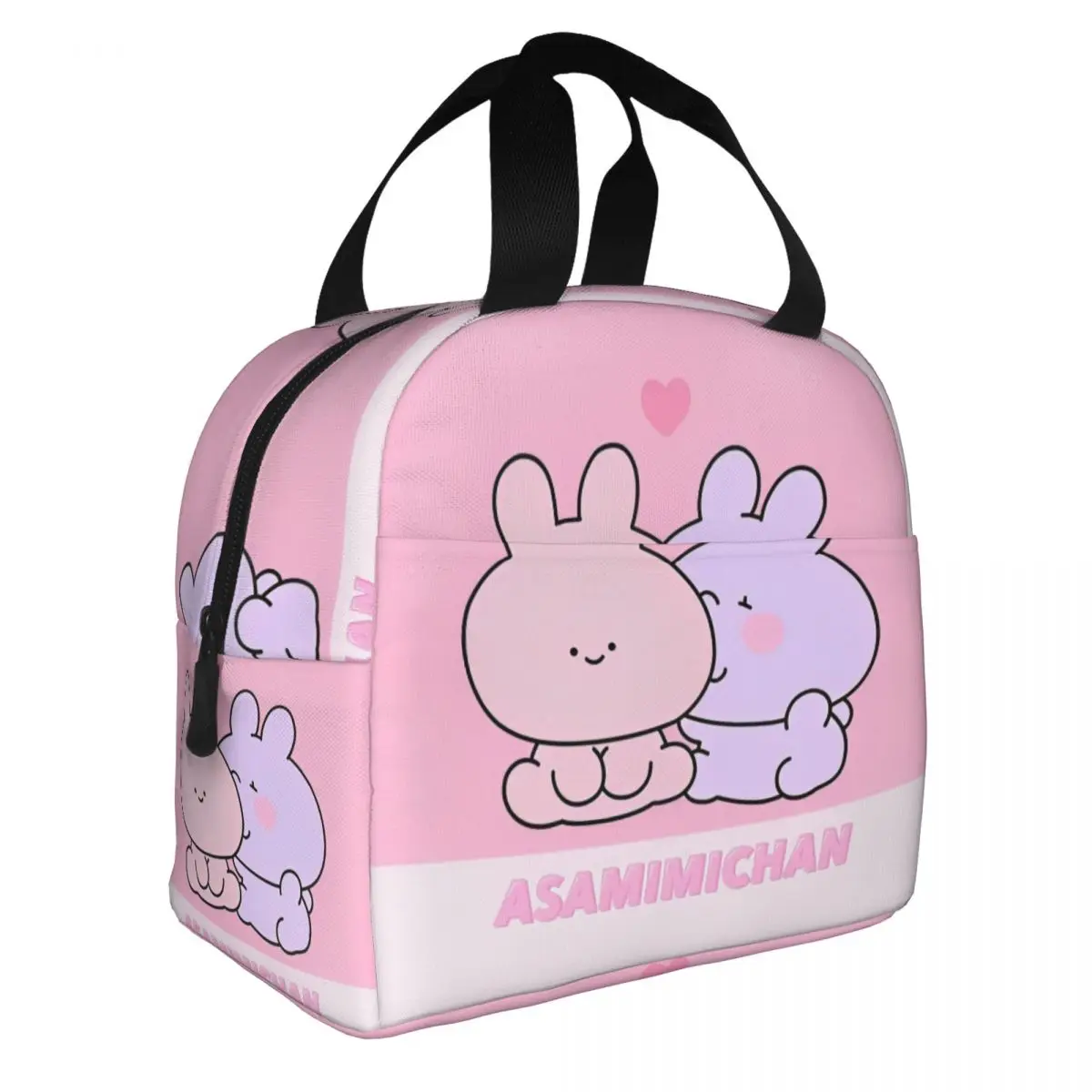 Asamimichaan Asleep Cartoon Insulated Lunch Bag High Capacity Kawaii Asamimi Reusable Cooler Bag Tote Lunch Box Picnic Men Women