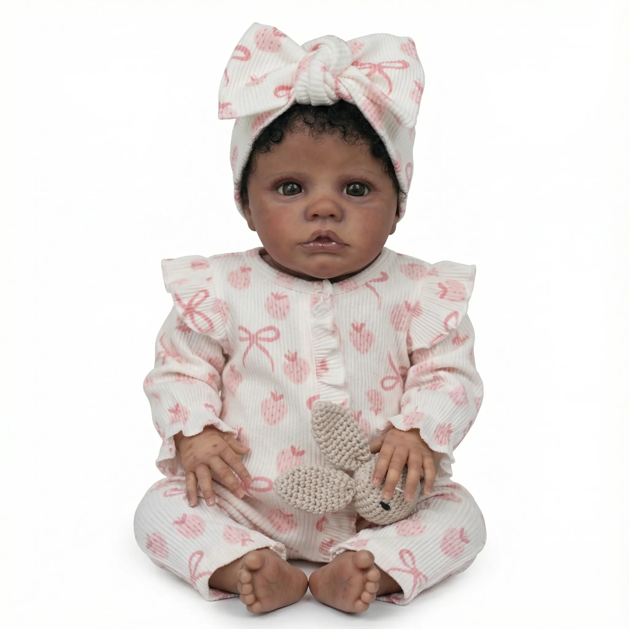 Muñeca Reborn NPK de 19 Pulgadas, Primrose Awake, Realista, Piel Morena Oscura, Pintura de Múltiples Capas, Muñeca Coleccionable para Coleccionistas