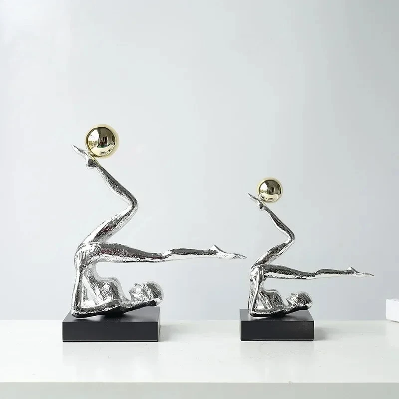 Handstand Gymnast Figures Statue Cast Iron Crafts Desk Decoration Ornaments Abstract Character Sculpture Room Aesthetics Decor