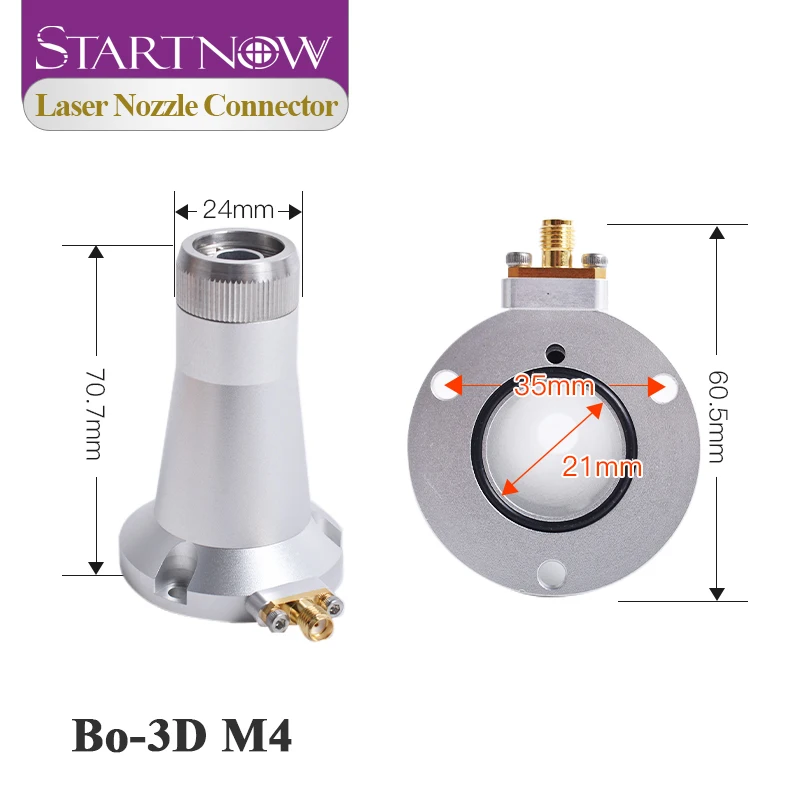Startnow Laser Cutting Machine Head Sensor Replacement Accessories ECO M4 Hole 15KW Laser Nozzle Connector Part Ceramic Part