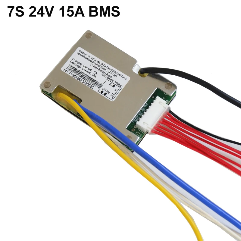 Akumulator litowo-jonowy BMS 7S 24V 15A 20A i 30A BMS do akumulatorów litowych 24V z funkcją balansowania i przełącznikiem temperatury