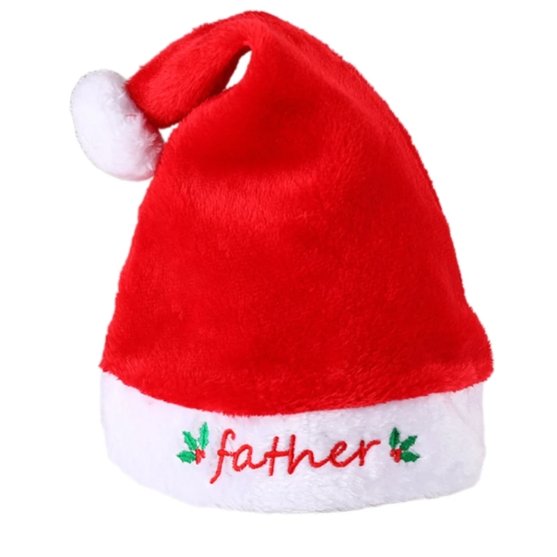 400A Classical Santa Hats Furry Plush Father Christmas Hats Perfect For Holiday Photography Theme Party Dressingup Accessory