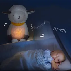 [Funny] Yeanling doll LED Light and music lamb Soothing Doll baby Toys Sleeping doll plush toddler toys birthday gift for kids