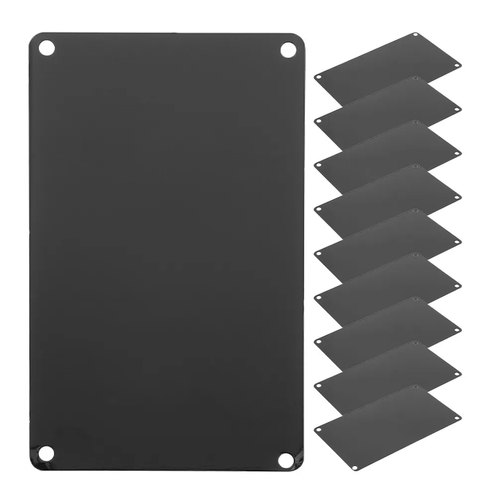 10Pcs Aluminum Blank Sign Plate Heavy-Duty Pre-Drilled Metal Name Plate for Engraving Crafting Door Tag Office Home Decoration