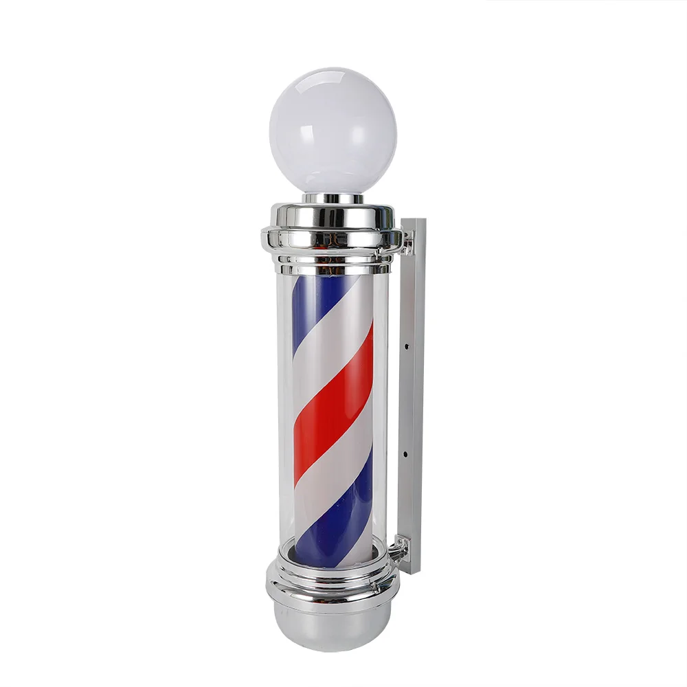 Barber Shop Pole Rotating Light Hair Salon Red/Blue/ White LED Stripes Sign Lamp