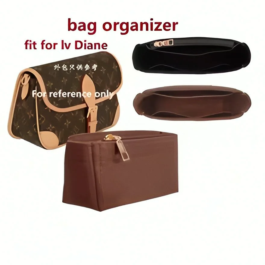 Messenger Bag Organizer Insert Fit Diane Felt Handbag Liner Zipper Pocket Purse Inner Storage Shaper Divider