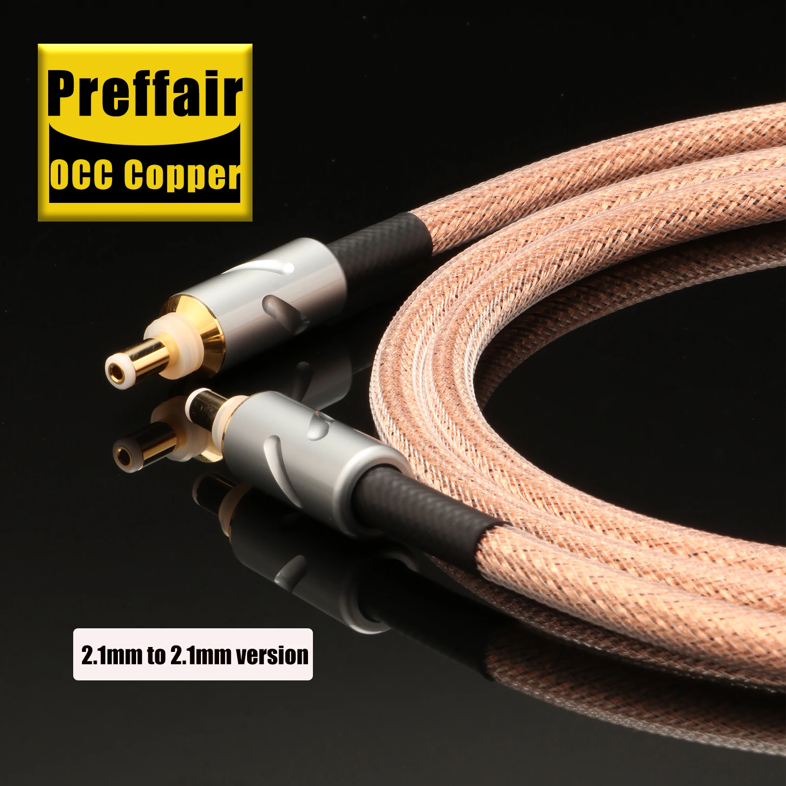 Preffair OCC Copper HiFi DC Power Cable Gold Plated DC2.1 DC2.5 Plug Anti Interference Audio Power Cord