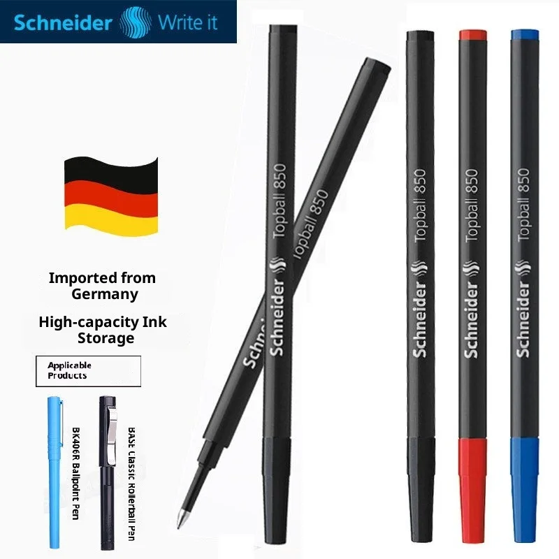 Schneider Original Topball 850 Universal Replacement Ink 0.5mm High Capacity Easy Fit Tip Precision Ball No Ink Leakage Writing
