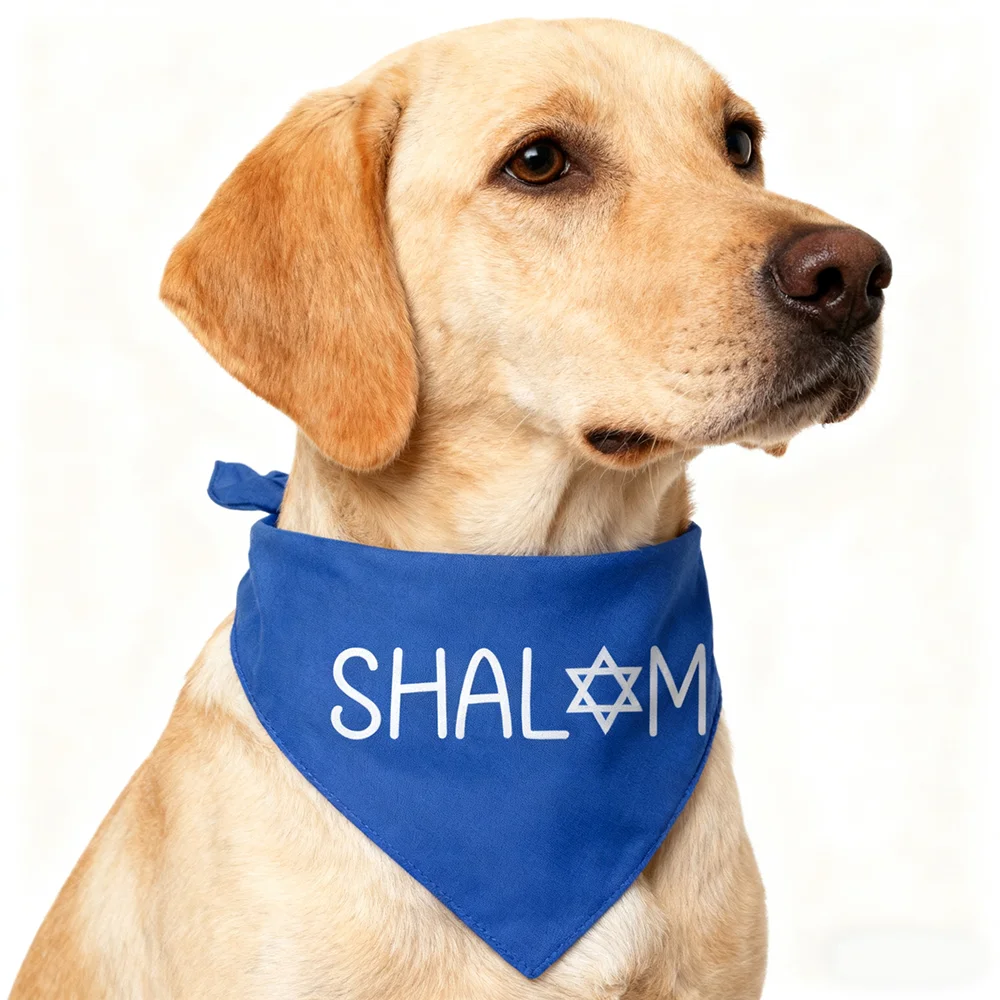 Shabbat Shalom Jewish Holiday Celebration Triangle Dog Bandana Star of David Happy Hanukkah Chanukah Passover New Year Gift