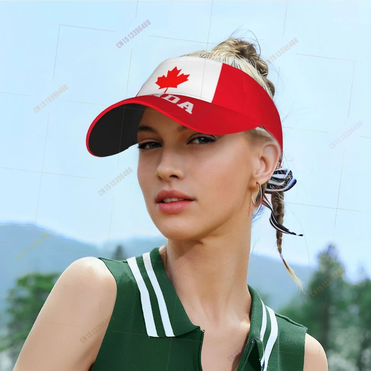 CANADA CA Flag Sunscreen Visor Cap Adjustable Breathable Sun Hats Unisex Sports for Beach Golf Tennis Outdoor