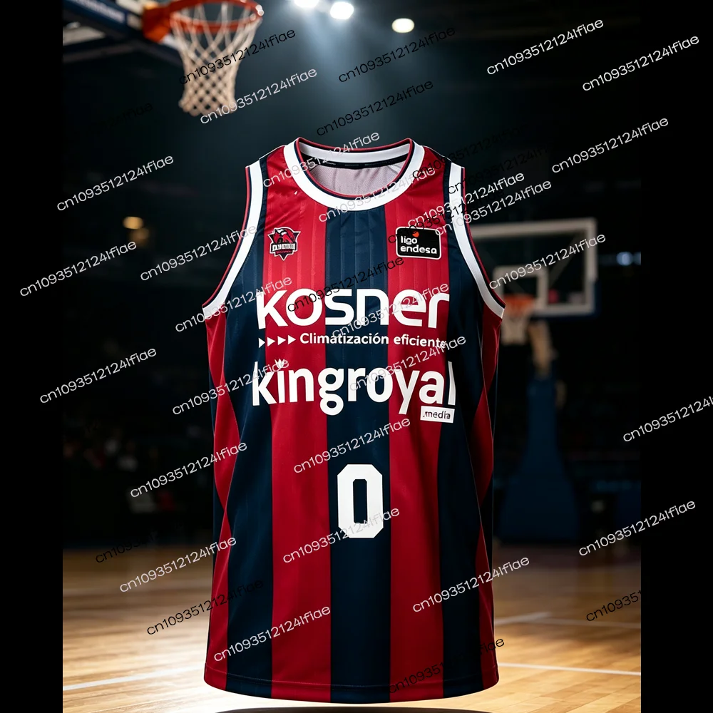 Baskonia 26/27 Basketball Home Jersey, Adult Men's Basketball Quick-Dry Vest, Fan Special Jersey Kit, Training Clothing