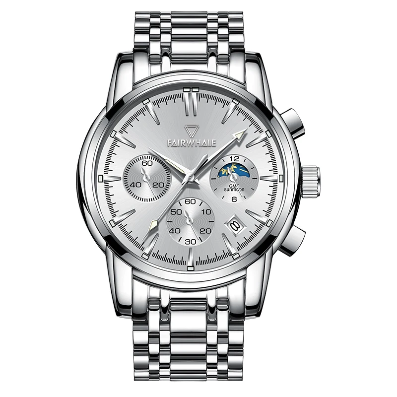 Mark Fairwhale 5370 Fashion Business Casual Men Watches Luxury Stainless Steel Sport Wristwatch Waterproof Quartz Watches