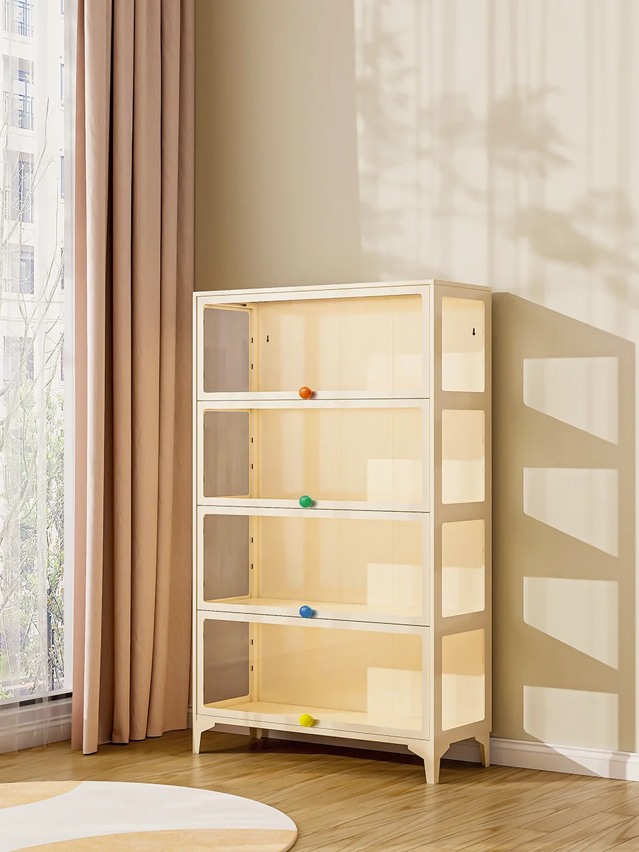 

Guxiang figure cabinet iron display cabinet household transparent glass door bookcase pain cabinet model building block