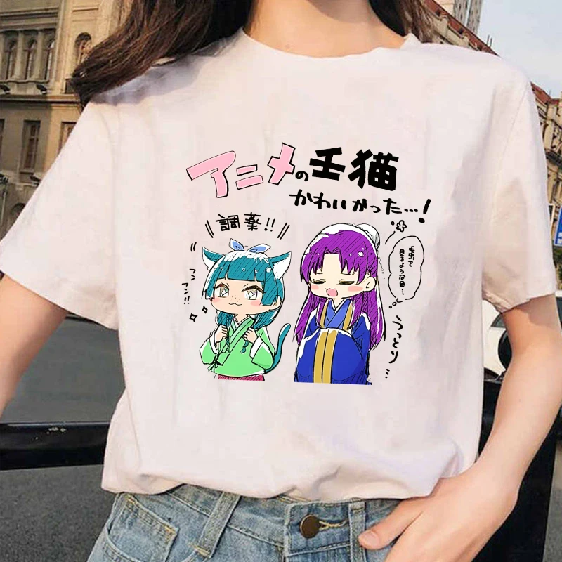 New The Apothecary Diaries Printed Short Sleeve Casual T-Shirt Summer Fashion Anime Harajuku Women's Casual Street Top