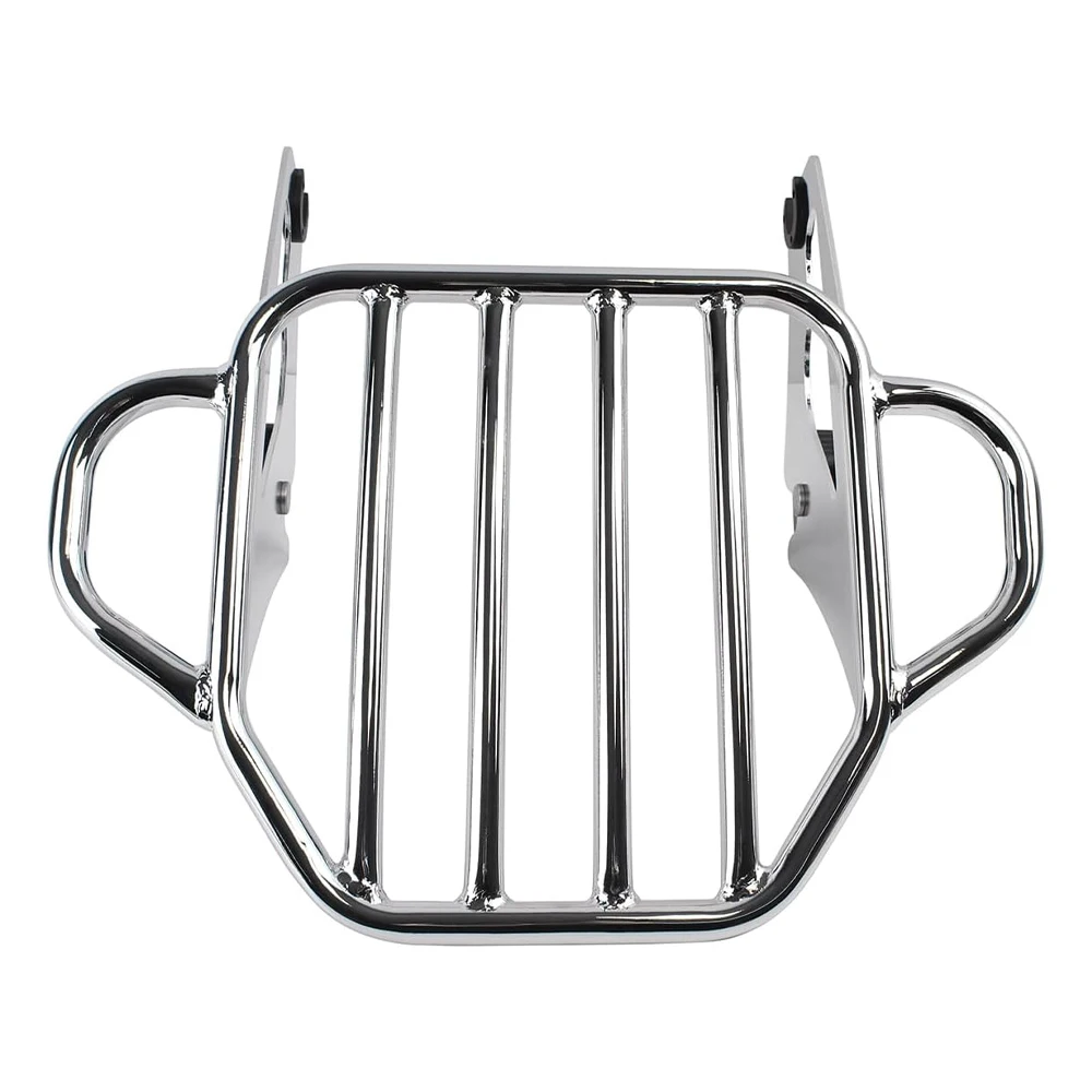 رف أمتعة قابل للفصل من الكروم لدراجة Harley Touring Road King Street Glide FLHX FLHR - معدات السفر للدراجات النارية 2009-2025 #4