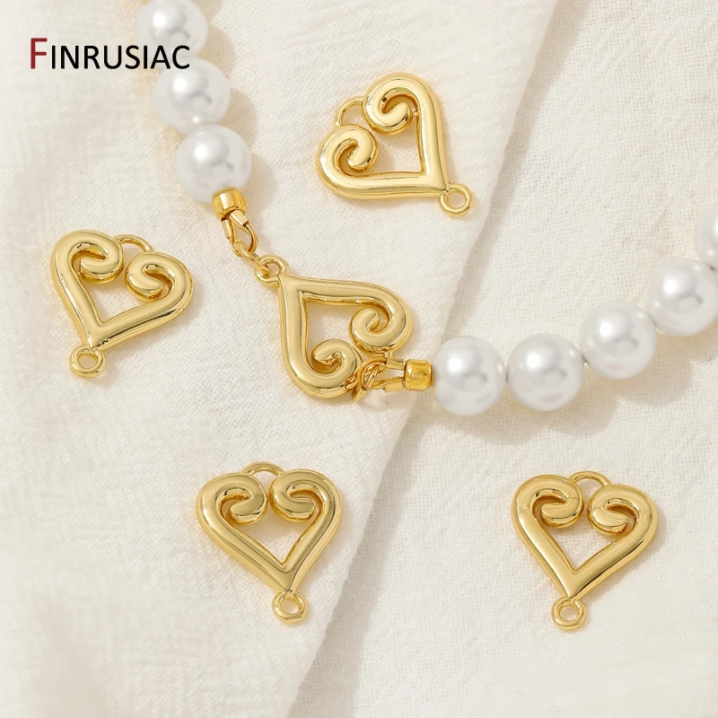 18K Gold Plated Brass Heart/Angle Pattern Connector Charms,Double Hole Charms Connector For DIY Bracelet Making Accessories - view 5