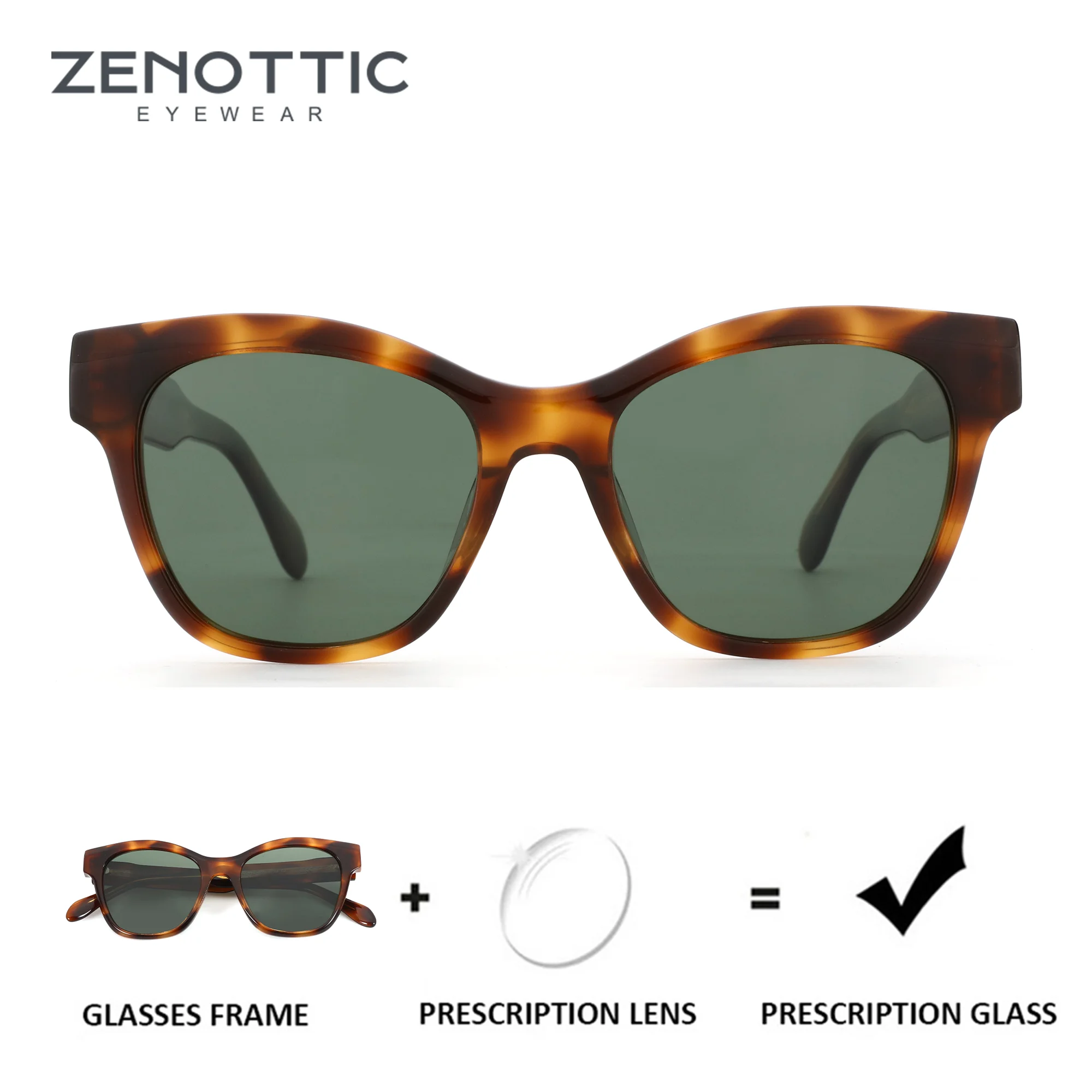 

ZENOTTIC（XS Size）Modish Acetate UV400 Polarized Prescription Sunglasses For Women Butterfly Progressive Optical Sun Glasses