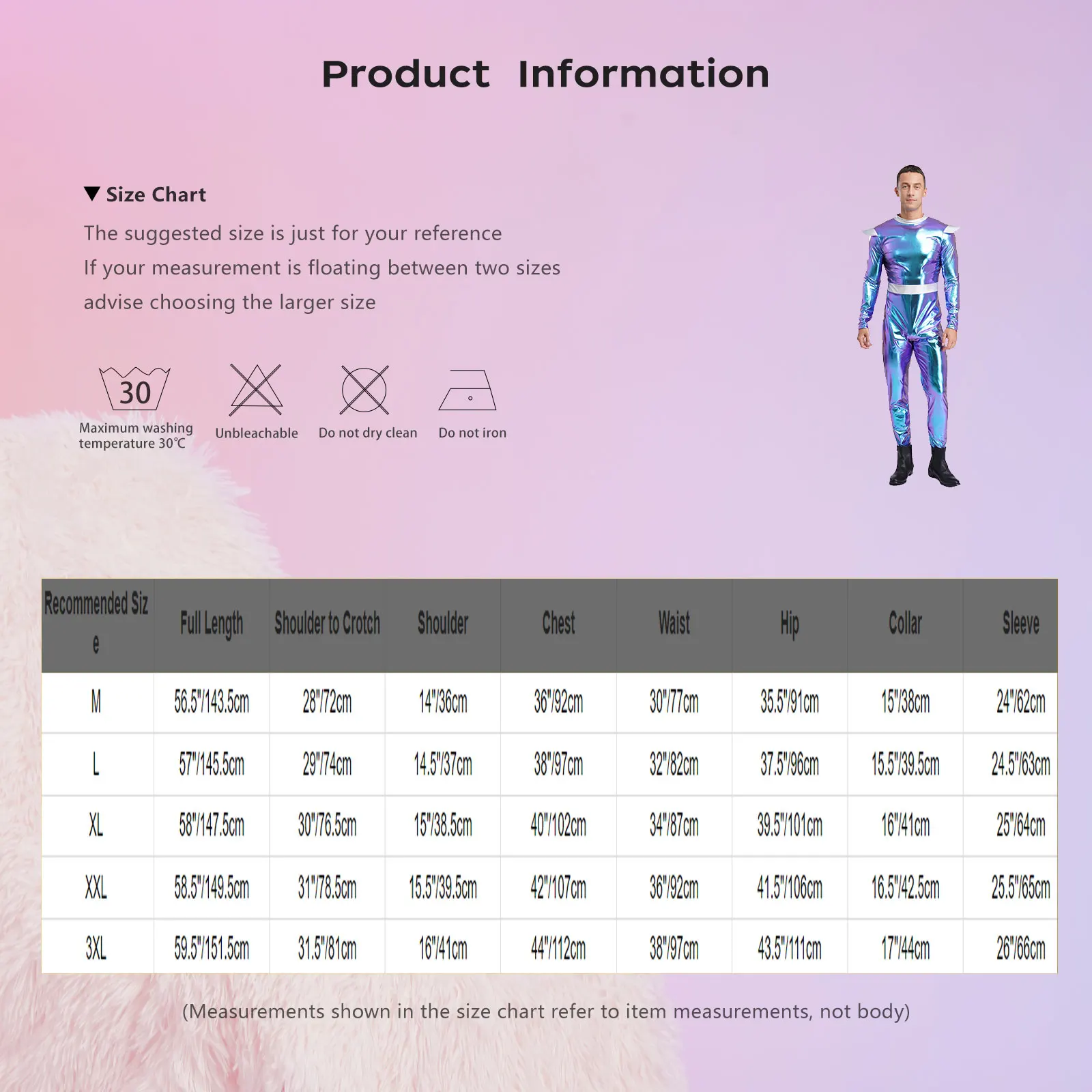 Men Astronaut Robot Alien Cosplay Costume Long Sleeves Zipper Shiny Bodysuit Jumpsuit for Halloween Outer Space Cutie Costume
