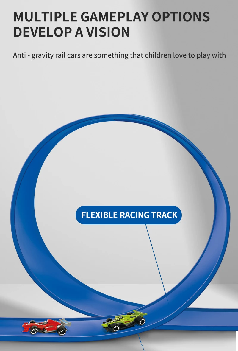 5M 플렉시블 트랙 장난감 & 미니어처 자동차 DIY 경쟁 레일 차량 게임 휴대용 롤업 레이스 트랙 교육용 선물 어린이용