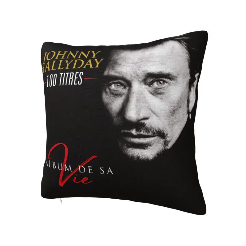 Awesome Johnny Hallyday Rock Cushion Cover 45x45cm French France Singer Velvet Nordic Pillow Case Home Decor