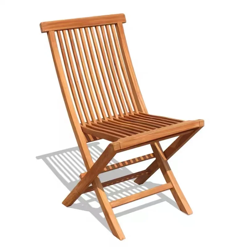 China manufacturer outdoor furniture hotel balcony patio teak wood garden folding chair