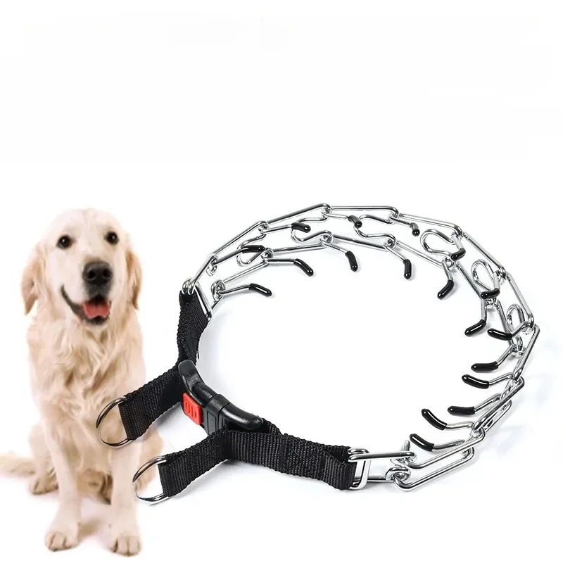 Metal Dog Anti Pull Training Collar Effective Pinch Dog Training Collar Safe Adjustable Detachable Pet Prong Choke Collar