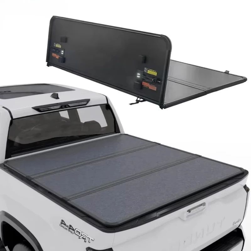 

Pickup Back Boot Lid Aluminium Hard Bed Tonneau Cover Truck Trifold Cover for 2014 2016 2021 Tundra Crew Max