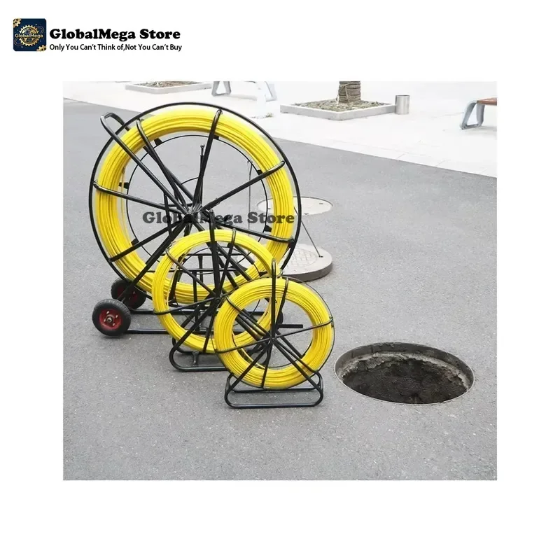 2026 Latest 11mm Diameter 300m Fiberglass Duct Rod Fiber Snake Push Puller for Optical Fiber Cable Installation Pulling and