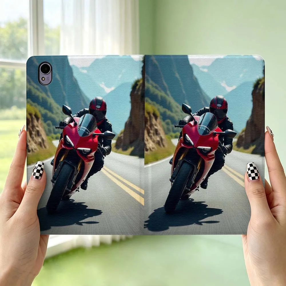 Cool Motorcycle Art For Huawei MediaPad MatePad Honor Pro V6 9 V8 X9 X 10 13.3 12.3 11 11.5 Inch Tablet Case Pen Tray