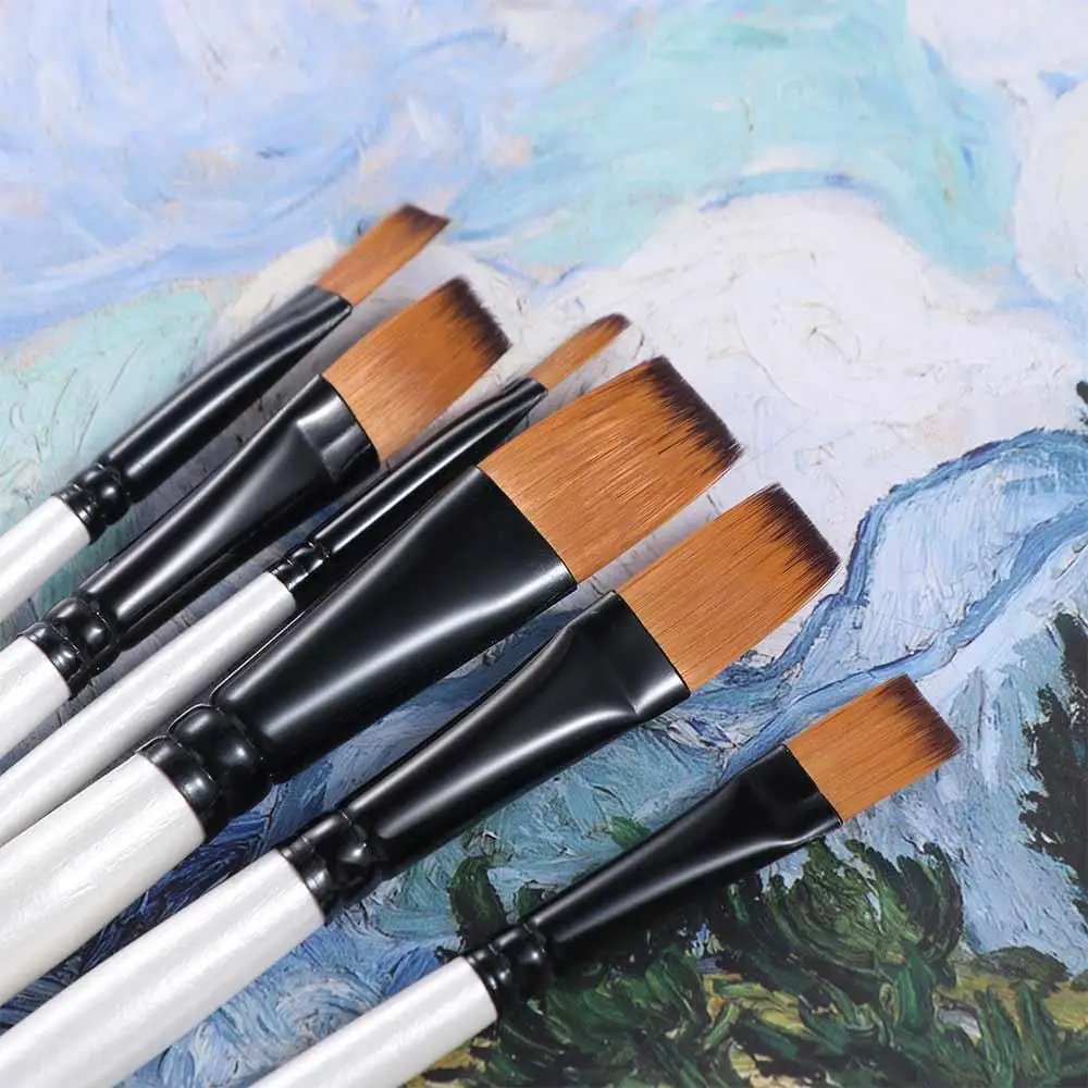 Wooden Handle Watercolor Painting Brushes Nylon Practical Watercolor Brush Professional Portable Acrylic Paint Brushes