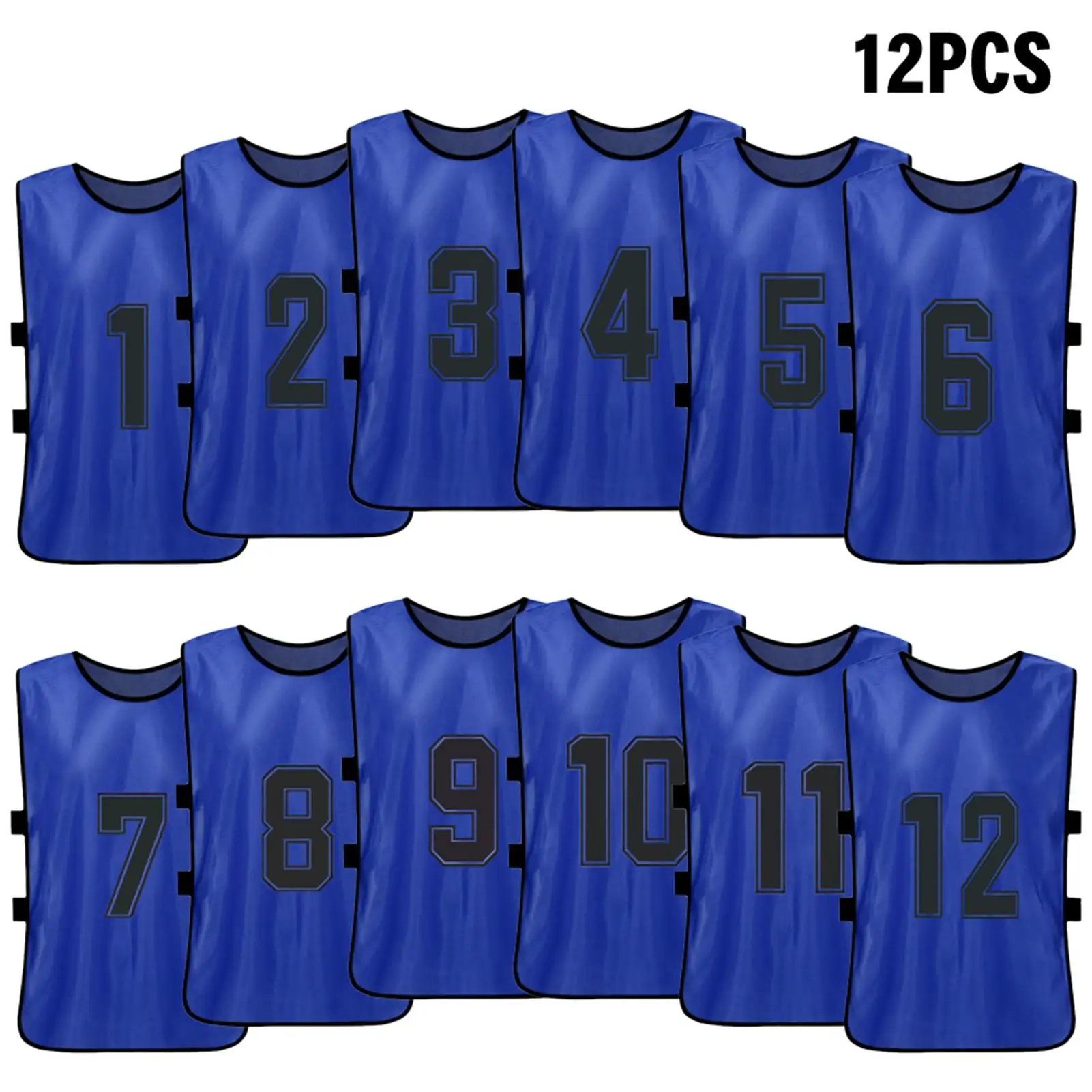 6/12pcs Kinder Fußball Pinnies schnell trocknen Fußball Trikot Jugend Sport Scrimmage Basketball Team Training nummerierte Lätzchen Sport weste – Detail 16