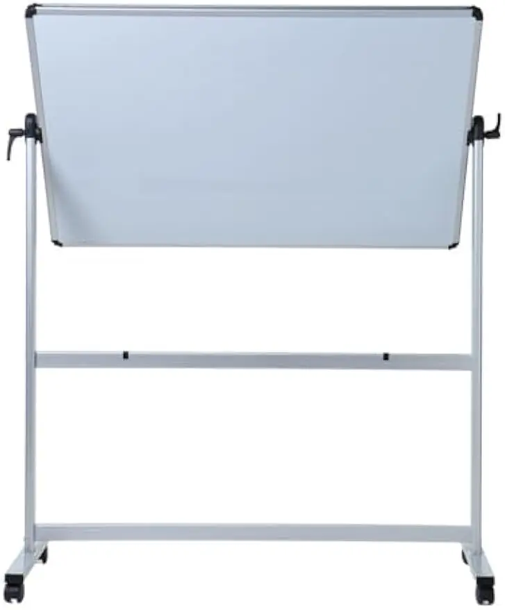 Quadro branco magnético dupla face, 48 x 36 polegadas com estrutura de alumínio e suporte para uso móvel