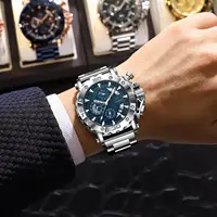 POEDAGAR Luxury Watch For Men Calendar Luminous Waterproof Man Clock Male Chronograph Stainless Steel Men's Quartz Watches Reloj 6