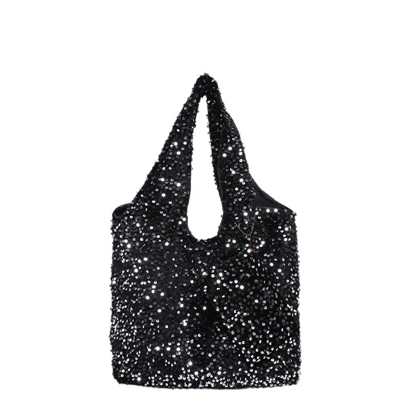 Tragetasche für Damen, Pailletten-Umhängetasche, trendige Hobo-Tasche, luxuriöse Designer-Handtasche, lässige Unterarmtasche für Arbeit, Reisen, Einkaufen – Detail 24