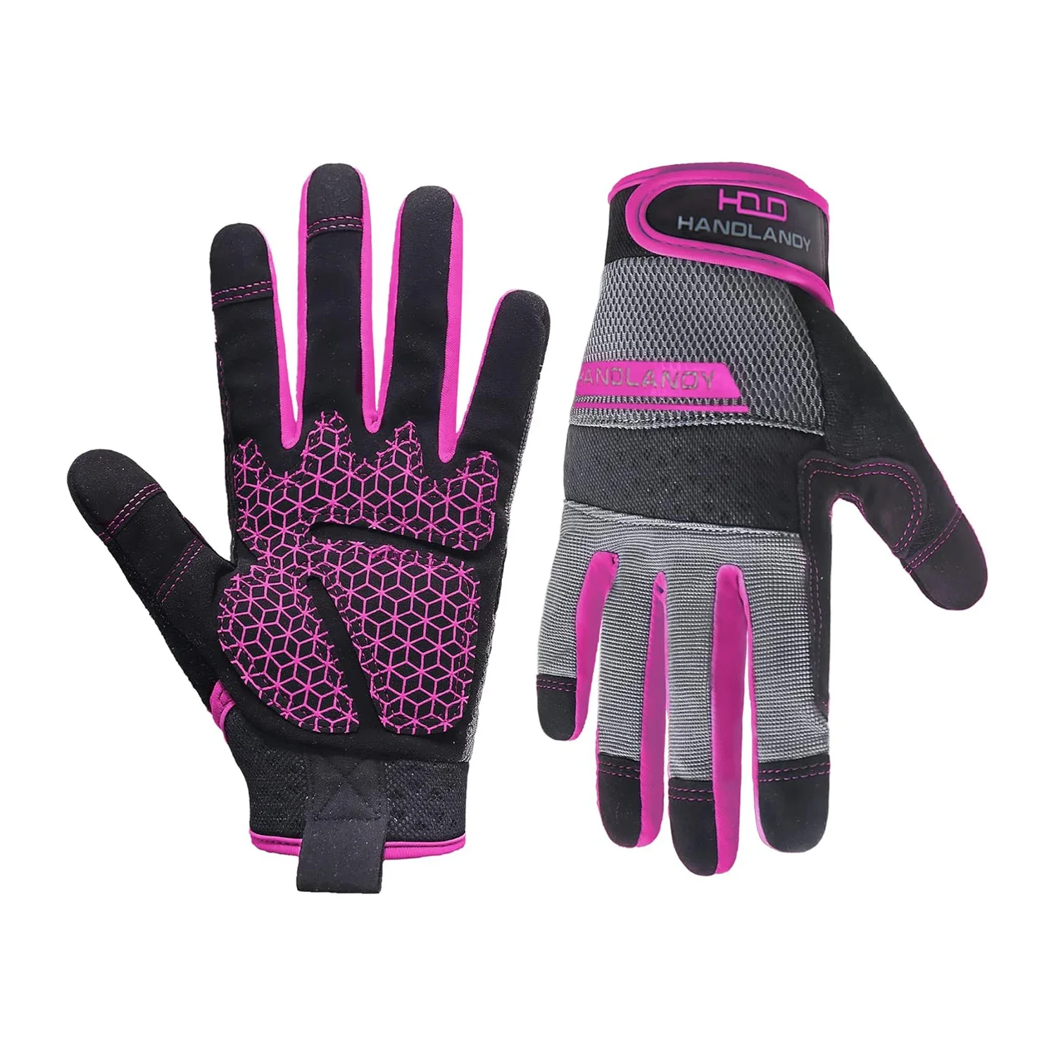 Handlandy luvas de trabalho de segurança feminina utilitário tela sensível ao toque luva de trabalho para quintal jardinagem luvas mecânicas respiráveis