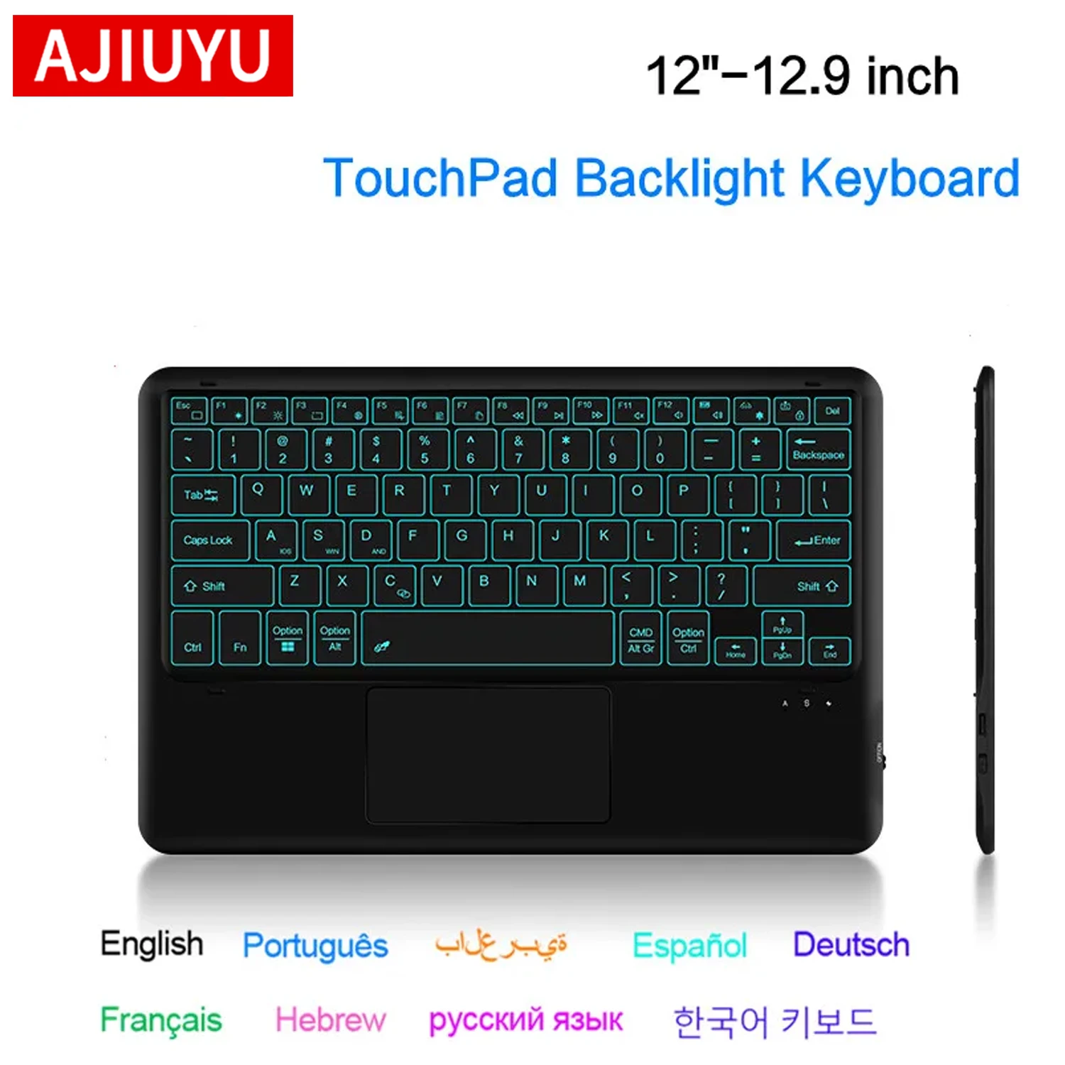 For iPad Phone Keyboard Backlight Wireless Keyboard Bluetooth for Samsung Huawei iPad Surface Lenovo 12.3-12.9 inch Tablet