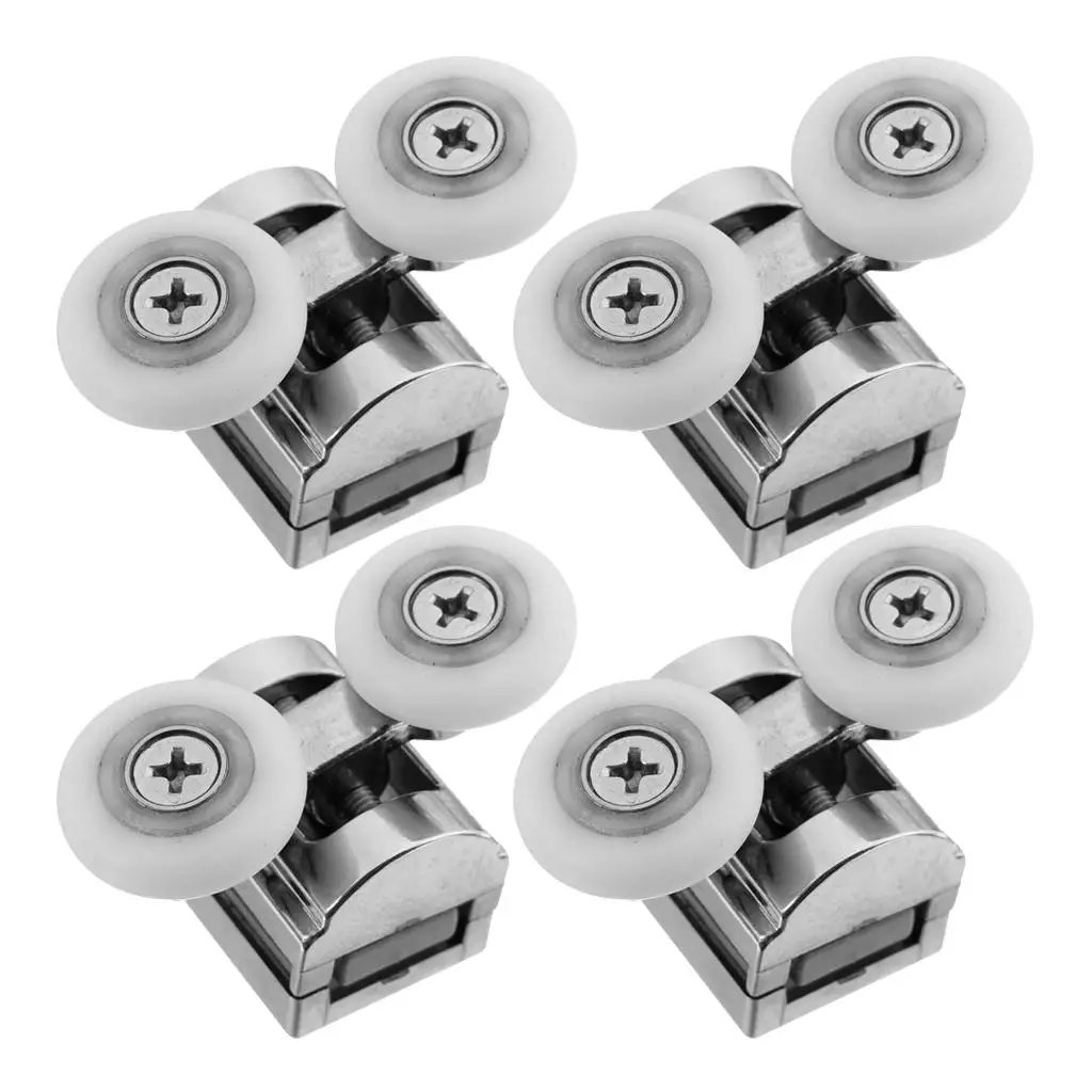 4 Pack Shower Door Rollers Glass Upper Sliding Double Wheels Replacement