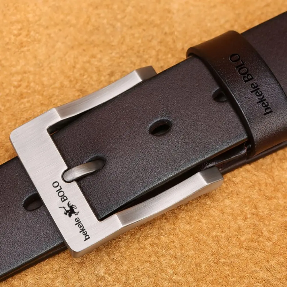 Man Luxury Design Genuine Leather Belt Casual Versatile Pin Buckle Waistband Trouser Dress Belts