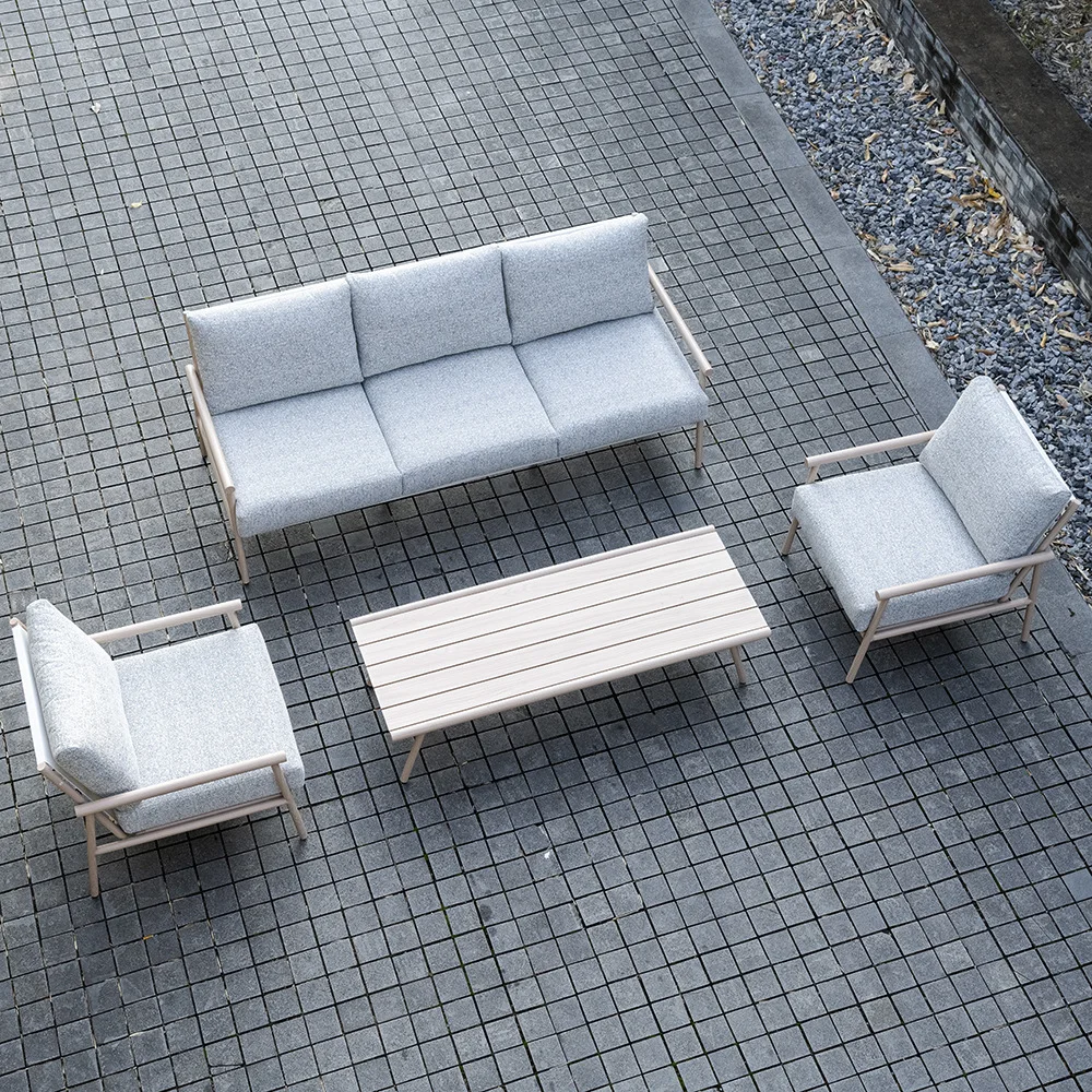

HYS outdoor sunscreen waterproof lazy sofa bed coffee table combination leisure villa balcony courtyard garden simple furniture