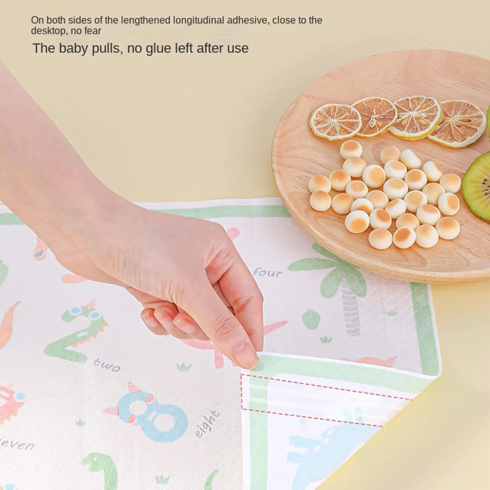 Kids Table Mat for Eating 20 Pieces Sticky Pad 11.8x16.5 Inch Non-Slip Dinosaur Pattern Table Mats for Restaurant Travel Eating