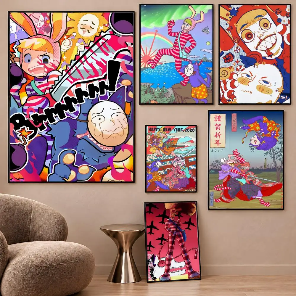 Kedamono Popee the Performer Anime Papi Poster Aesthetic Wall Art Poster HD Waterproof PP Self Adhesive Bedroom Dorm Room Decor