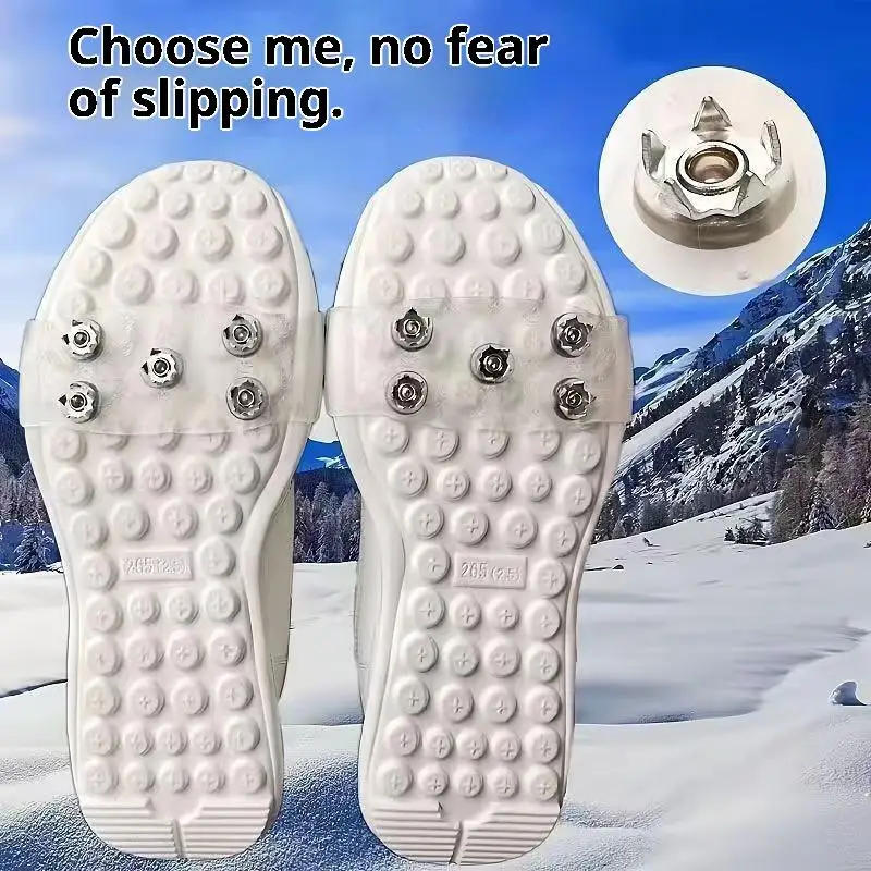 Outdoor Crampons Anti-slip Shoe Covers Adult Mountain Climbing Ice Fishing Snow Boots 10-tooth Sole Nails Winter Ice Grabbers