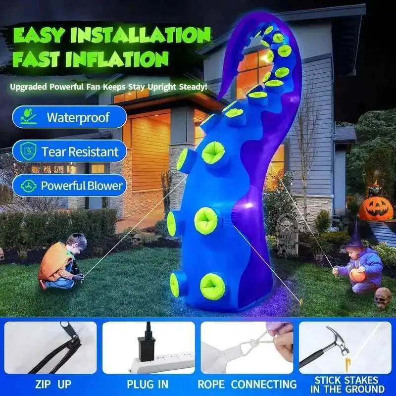 Giant Iatable Octopus Tentacle Light For Halloween,Octopus Arm Legs With Blower Outdoor Events, Stage Roof Party Decor