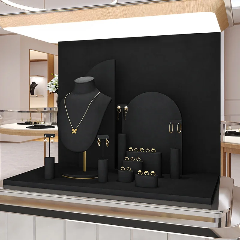 

Легкая роскошная витрина для ювелирных изделий, кольца, серьги, ожерелья, реквизит для демонстрации ювелирных изделий, витрина